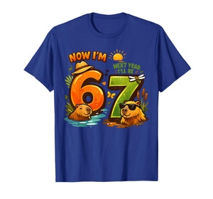 Now I'm 6 Next Year I'll be 7 Capybara 67 Birthday Boys Girl T-Shirt