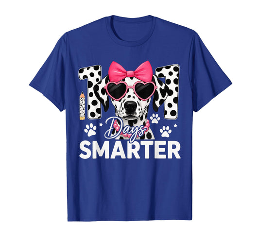 100 Days Smarter Dalmatian Dog 100 Days of School Boys Kids T-Shirt