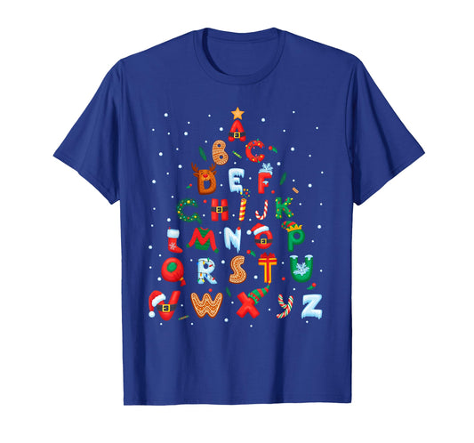 ABCs Learning Kindergarten Teacher Funny Christmas Alphabet T-Shirt