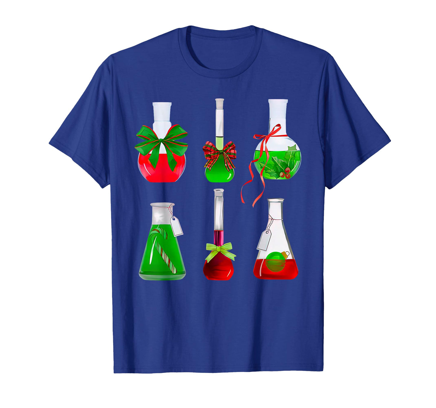 Coquette Bow Beakers Chemistry Lab Tech Scientist Christmas T-Shirt