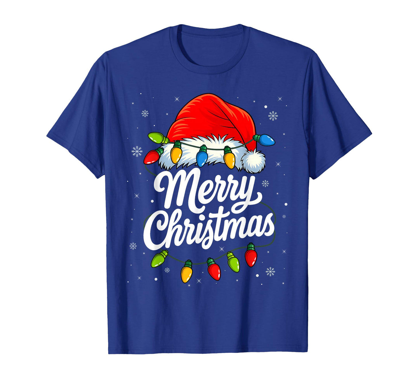 Merry Christmas Red Santa hat and Lights T-Shirt