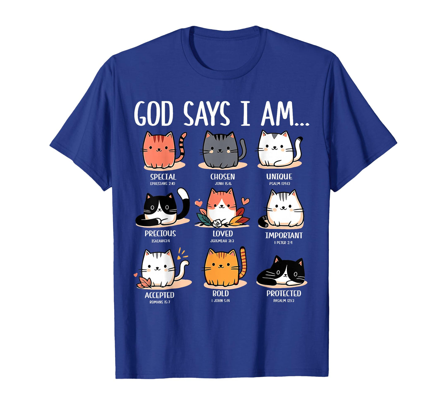 Cute God Says I Am Cat Lover Funny Christian Kids Girls T-Shirt