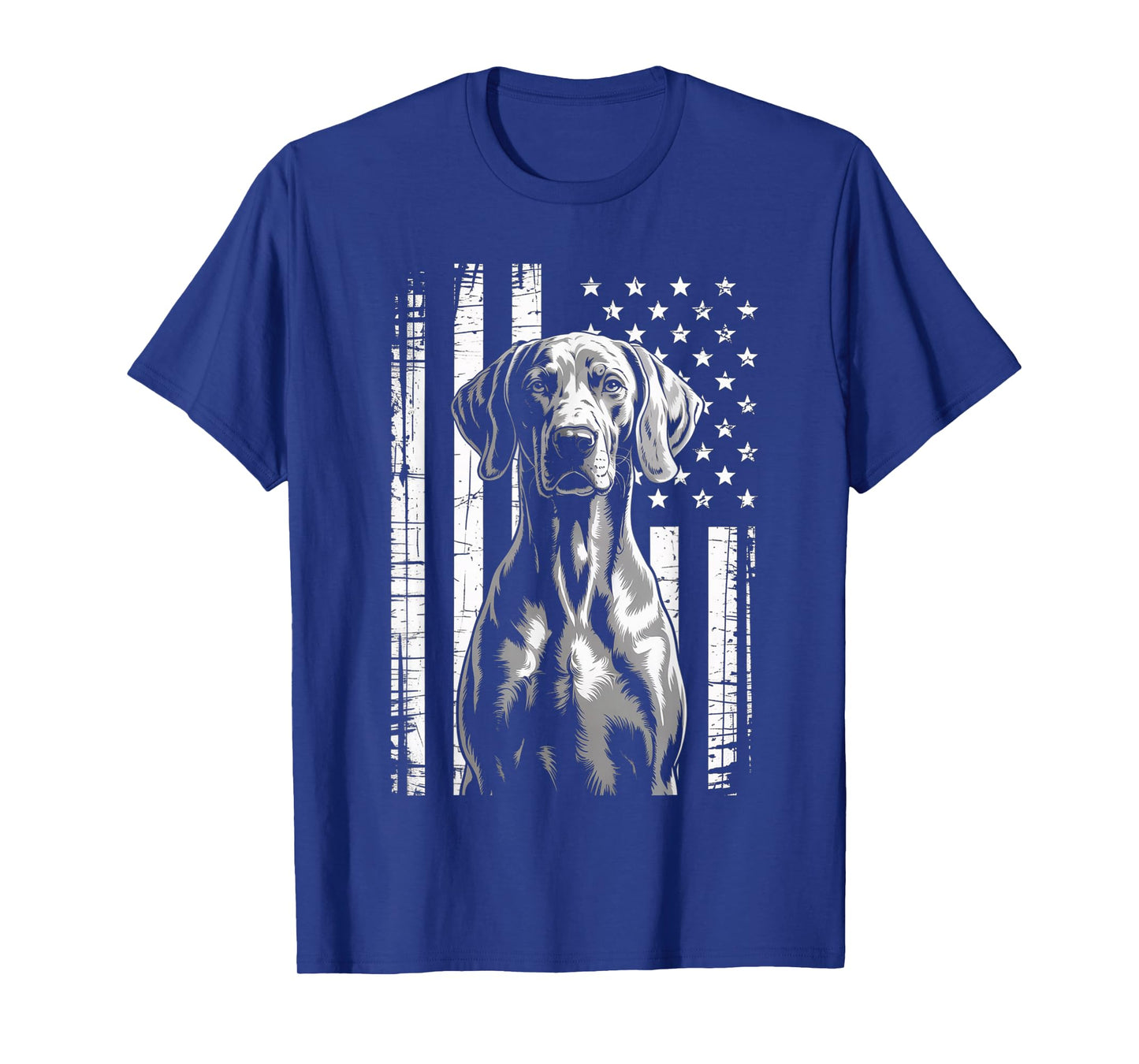 American Flag Weimaraner Dog Patriotic USA T-Shirt