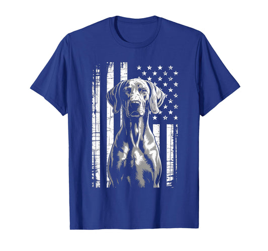 American Flag Weimaraner Dog Patriotic USA T-Shirt