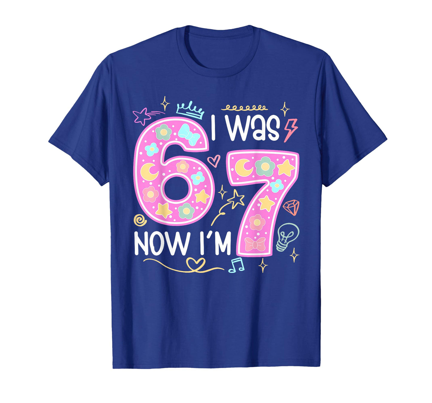 Funny 7 Year Old Birthday I was 6 Now I'm 7 Meme Tee T-Shirt