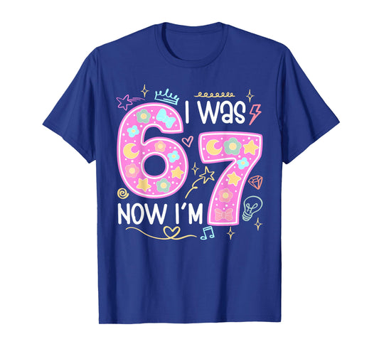 Funny 7 Year Old Birthday I was 6 Now I'm 7 Meme Tee T-Shirt