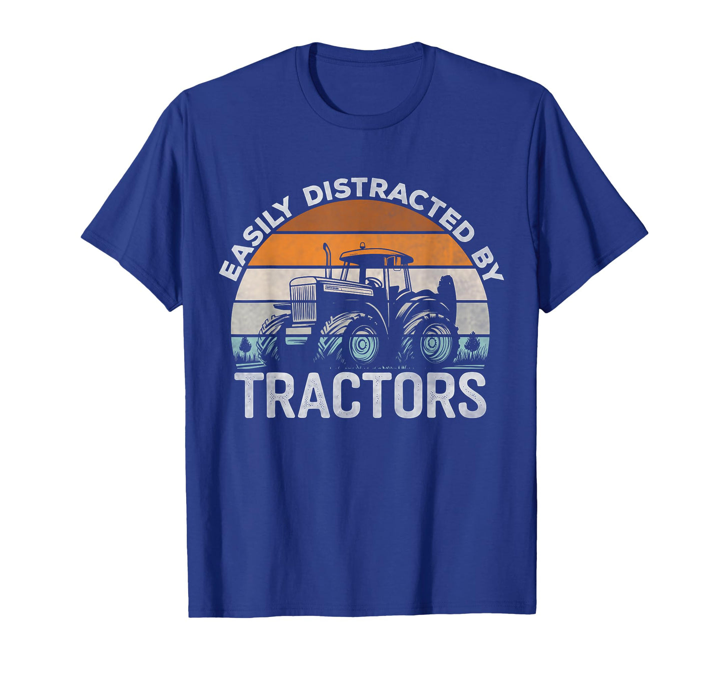 Farming Humor Easily Distracted by Tractor Farmer Mens T-Shirt