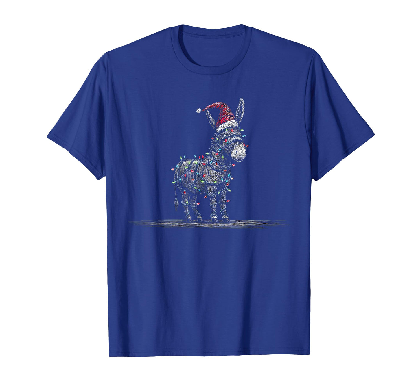 Funny Donkey Christmas Graphics Animal Lights Lover T-Shirt