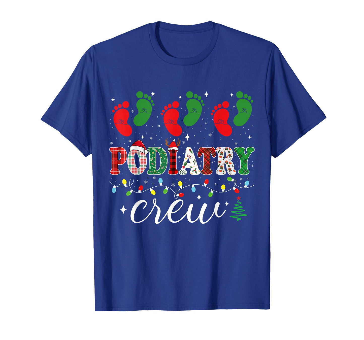 Podiatry Crew Christmas Footprint Podiatrist Xmas Podiatry T-Shirt