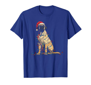 Funny English Mastiff Christmas Graphics Dog Lights Lover T-Shirt
