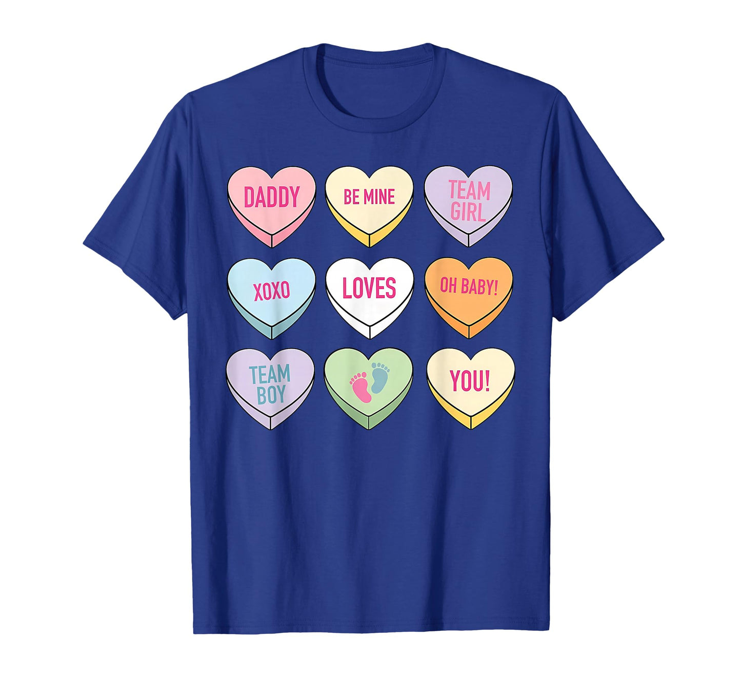 Valentines Gender Reveal Mom and Dad Pink or Blue Daddy T-Shirt
