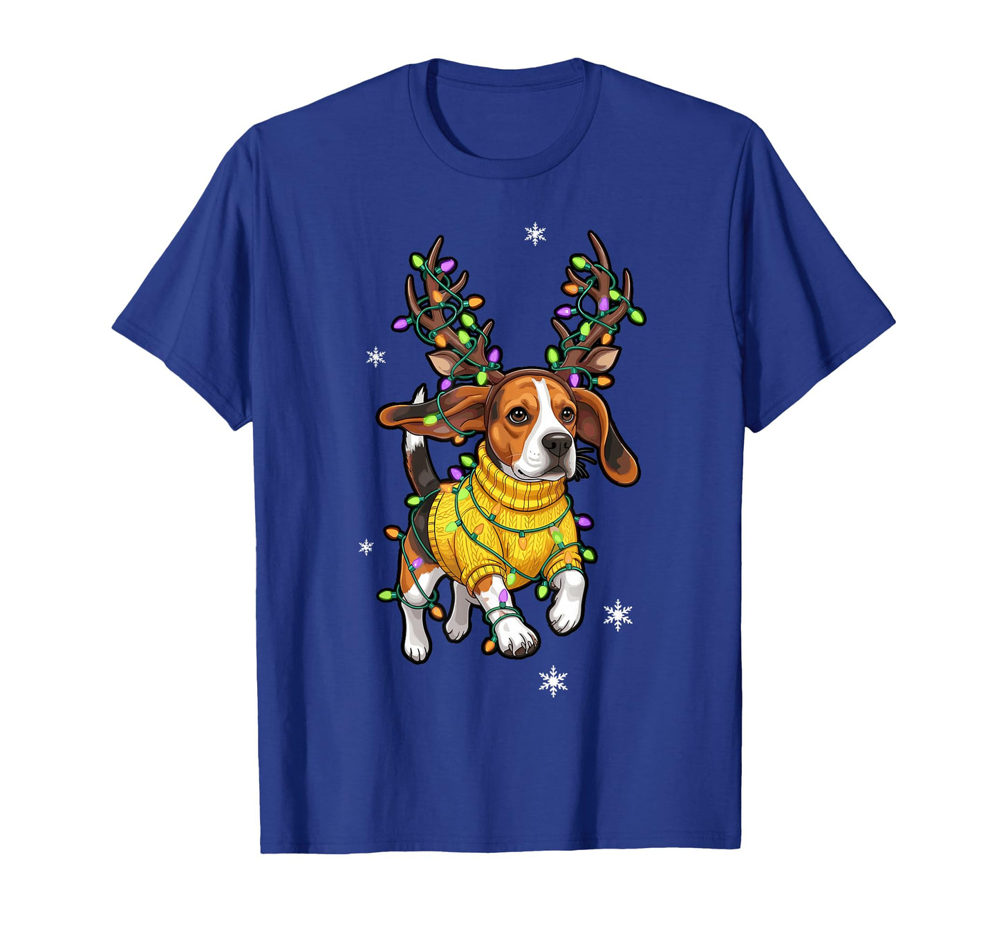 Dog Christmas Outfit, Beagle Reindeer Christmas Lights T-Shirt
