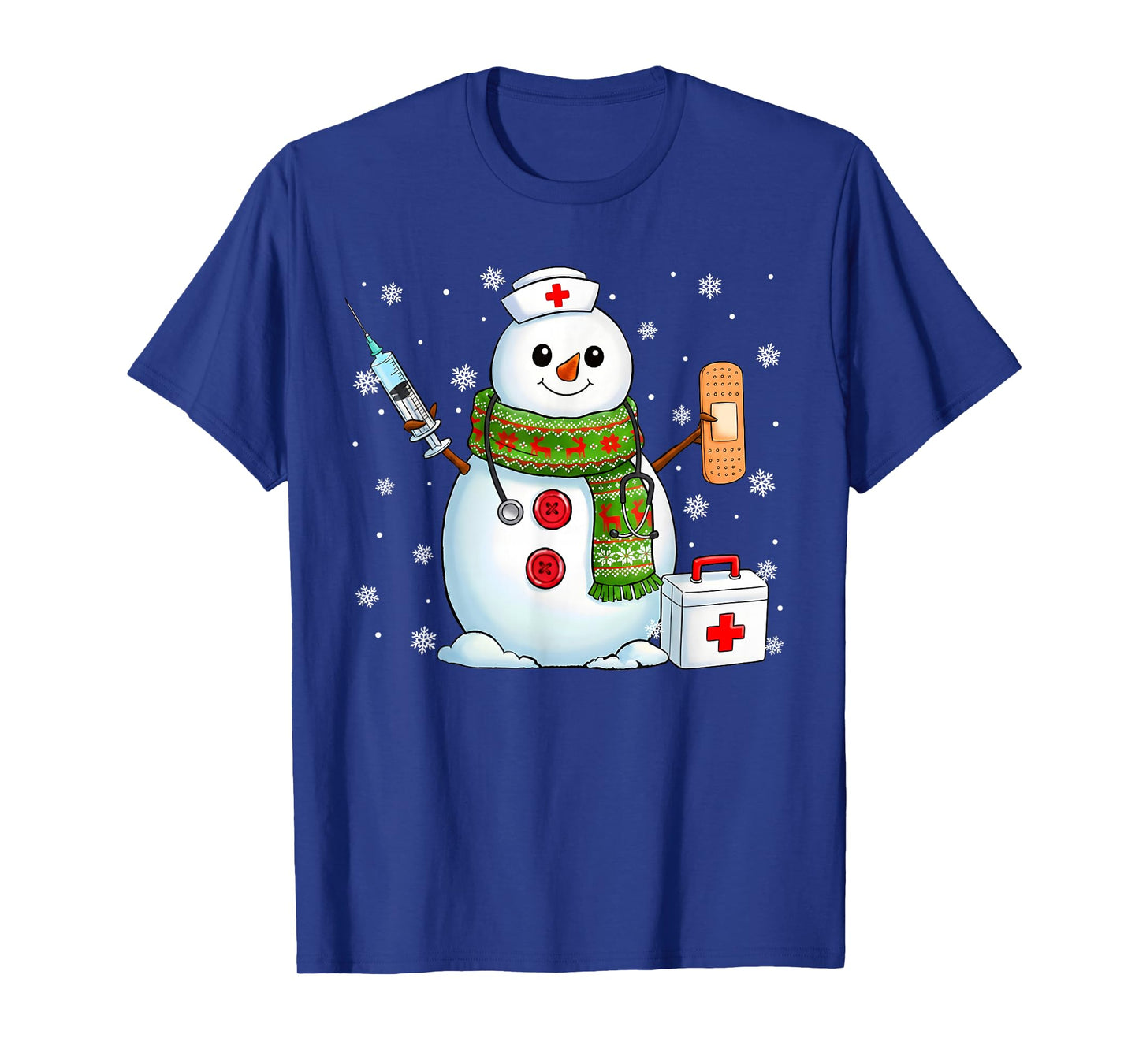 Funny Snowman Nurse Pjs Pajamas Christmas Xmas Women Men T-Shirt
