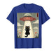 Cat UFO Abduction Graphic Tee Vintage Japanese Cat Alien T-Shirt