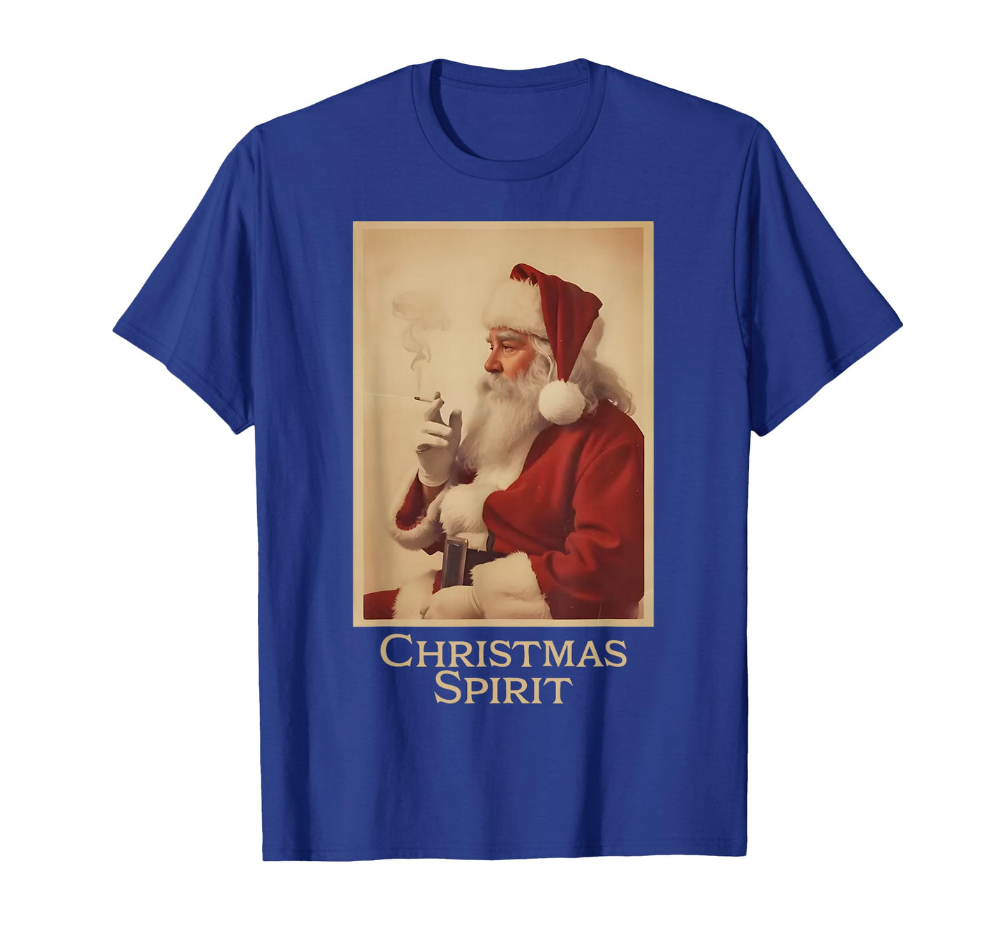 Christmas Spirit Funny Vintage Santa Smoking Christmas Xmas T-Shirt