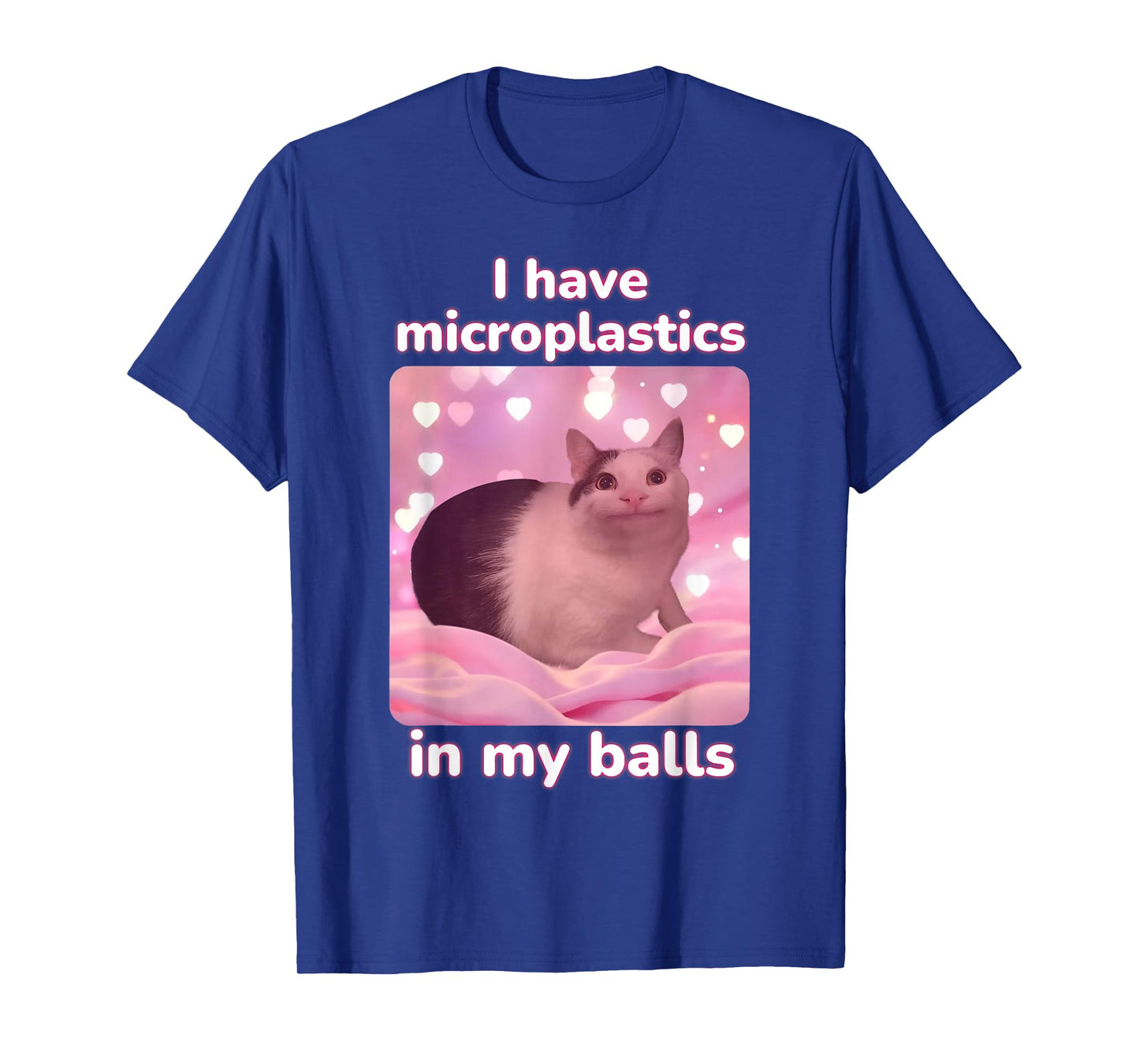 I Have Microplastics in My Balls Pink Cat Meme Dank Meme T-Shirt