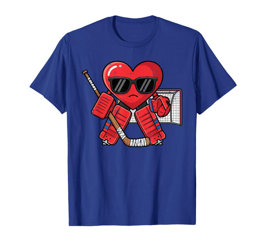 Valentines Day Heart Ice Hockey Goalie Men Boys Kids T-Shirt