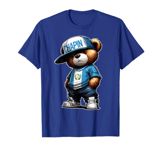 Chapin Guatemala Flag Camisa de Guatemala Teddy Bear Jersey T-Shirt