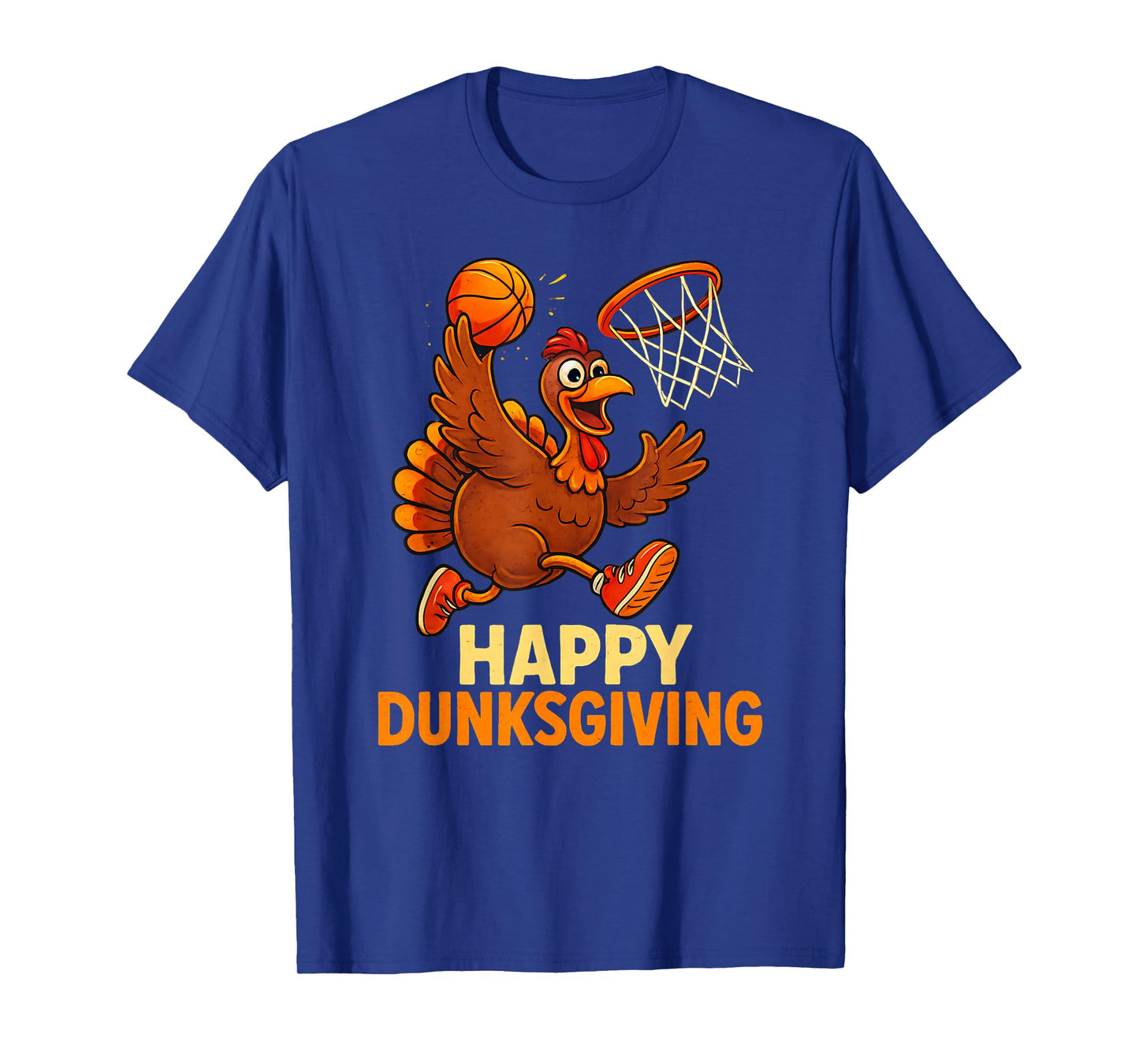 Funny Thanksgiving Happy Dunksgiving Basketball Turkey T-Shirt