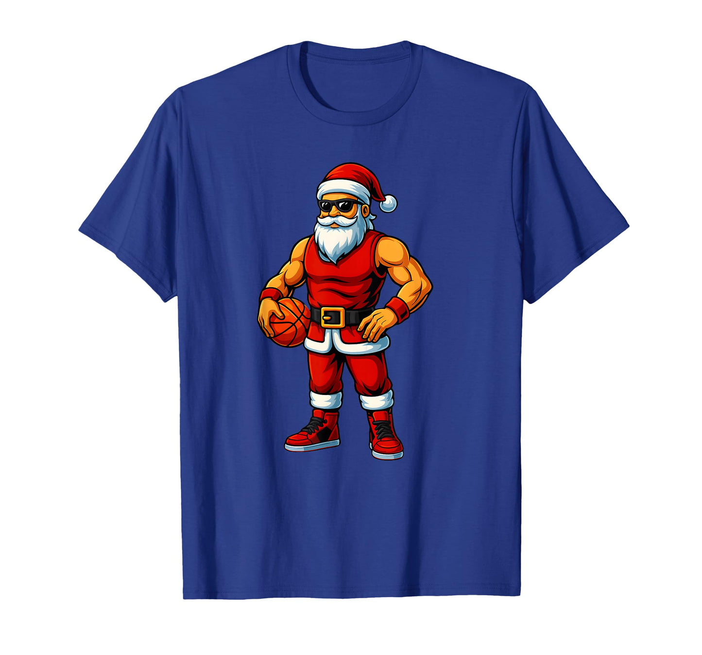 Santa Claus Dunking A Basketball Christmas Basketball Xmas T-Shirt
