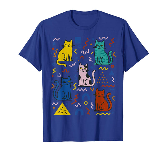 Retro Postmodern Cat Art Cute Modern Graphic T-Shirt