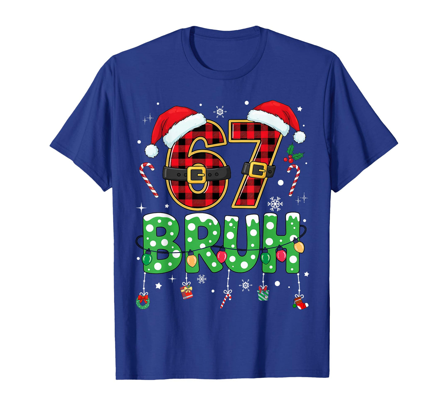 Bruh 67 Six Seven 6 7 Meme Christmas Funny Boy Girl Kids T-Shirt