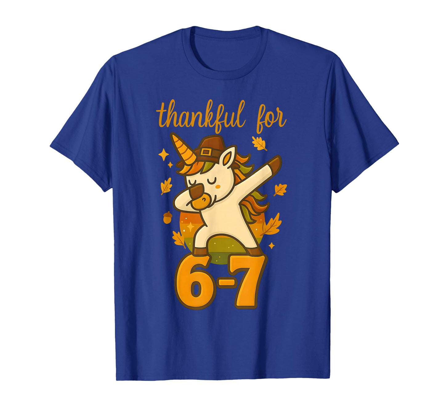 Funny 67 Thanksgiving Unicorn Dabbing Six Seven Meme Girls T-Shirt