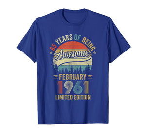 Vintage February 1961 Old 65Th Birthday Men Women T-Shirt