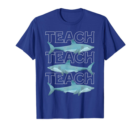 Cute Shark Ocean Animal Science Biology Teacher Summer Vibes T-Shirt