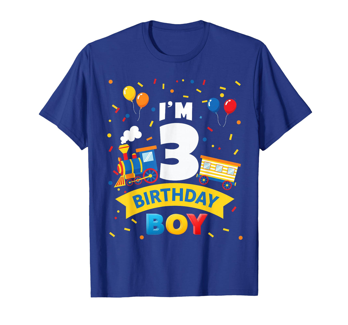 Kids 3rd Birthday Boy Train Three 3 Year Old Birthday Boys T-Shirt