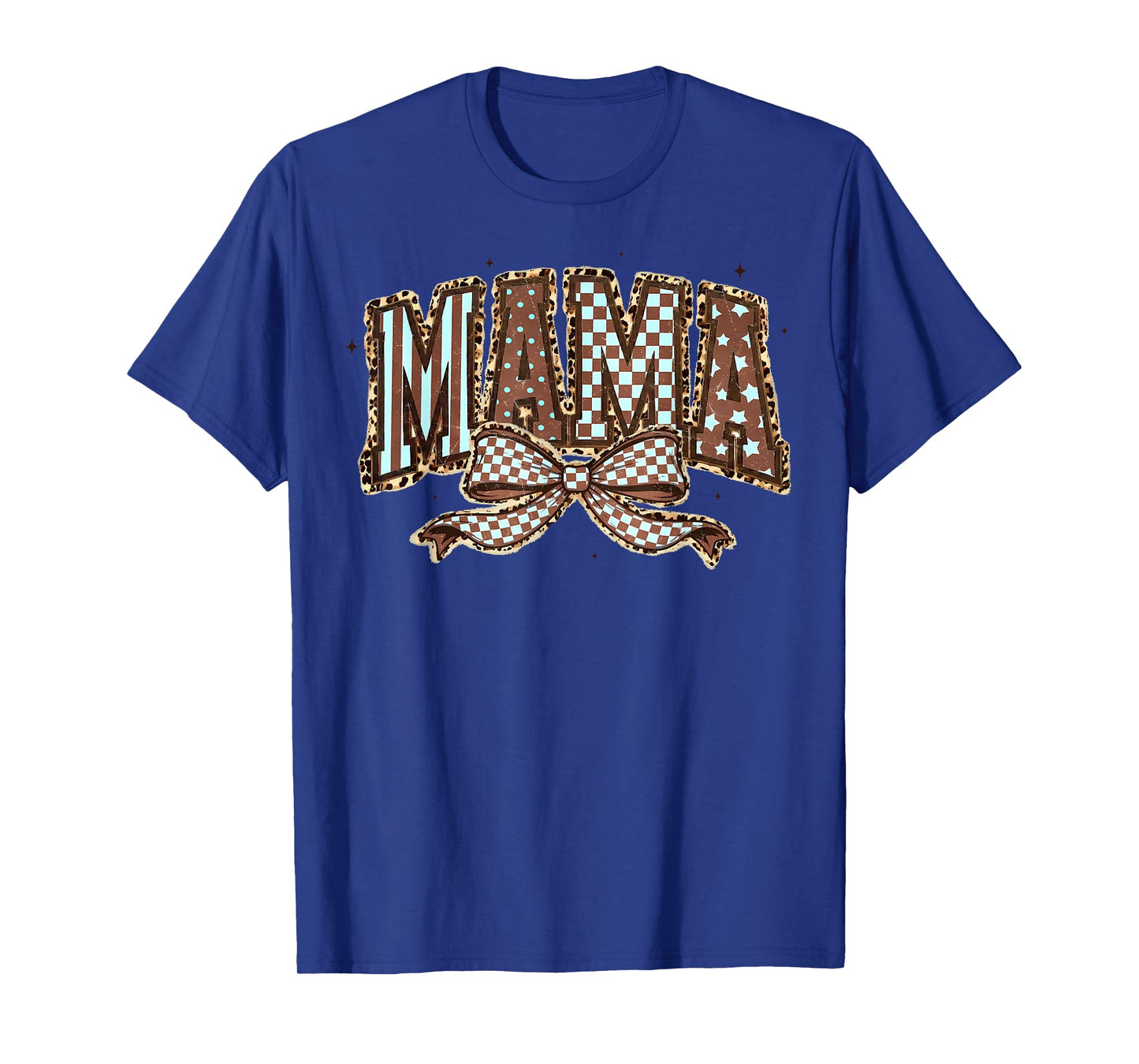 Leopard Mama Checkered for Women Mom Momma Mother’s Day T-Shirt