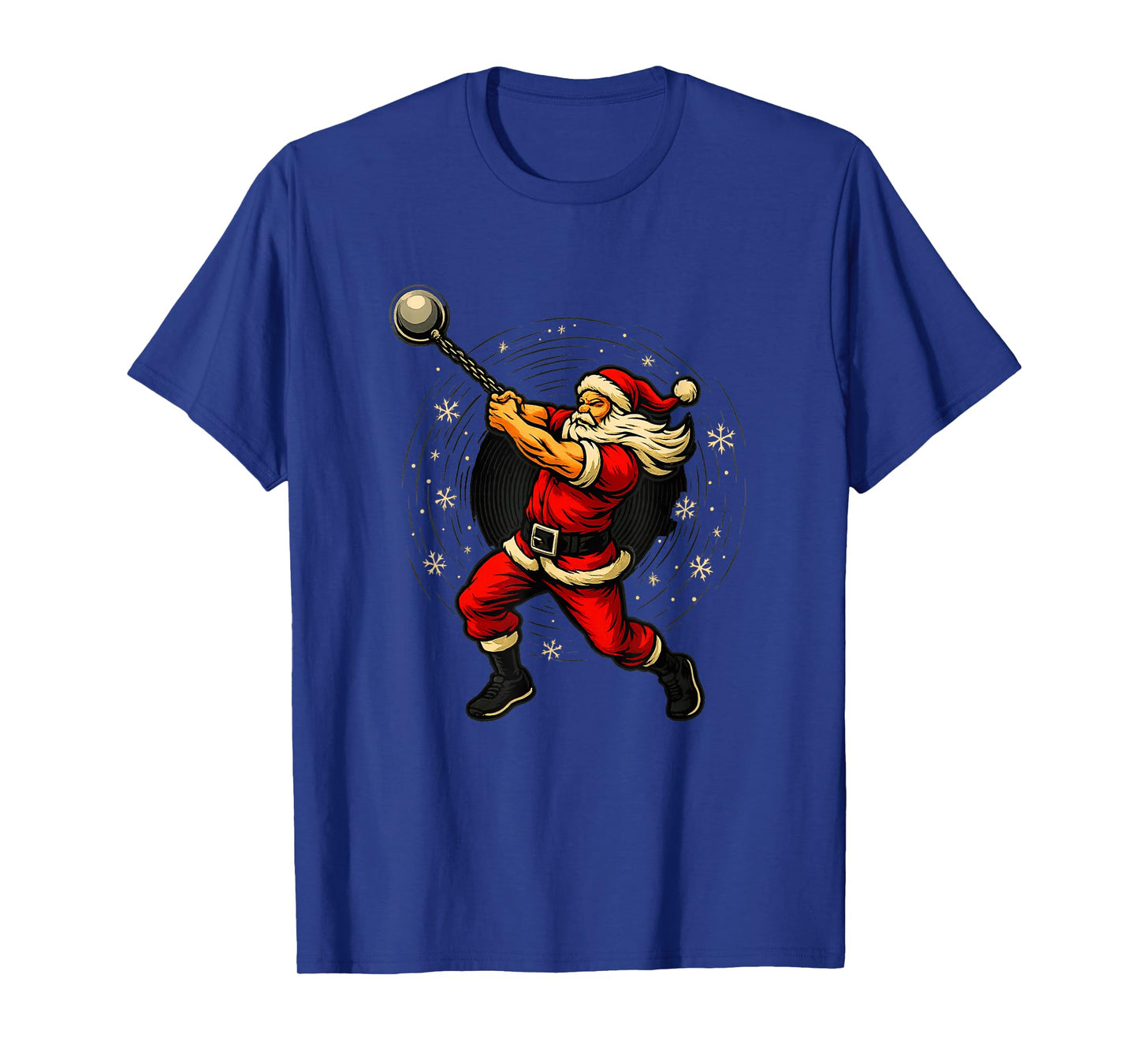 Santa Wrecking Ball Christmas Gym Fitness Humor T-Shirt