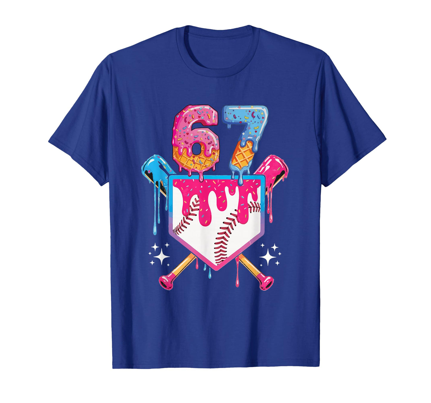 Baseball Drip Number 67 Player Or 67th Birthday T-Shirt