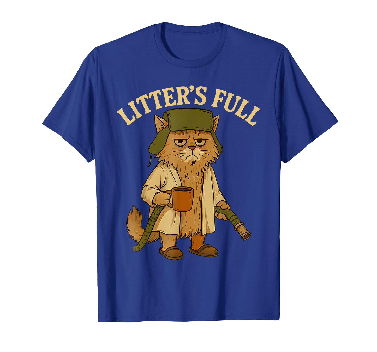 Litter’s Full Funny Cat Lovers Christmas Xmas Grumpy Humor T-Shirt