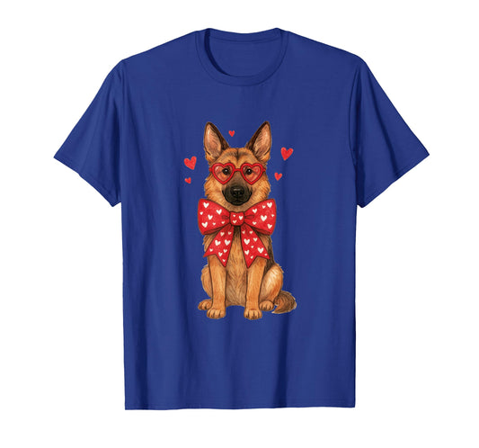 Cute Valentine Dog for Love Couples German Shepherd T-Shirt