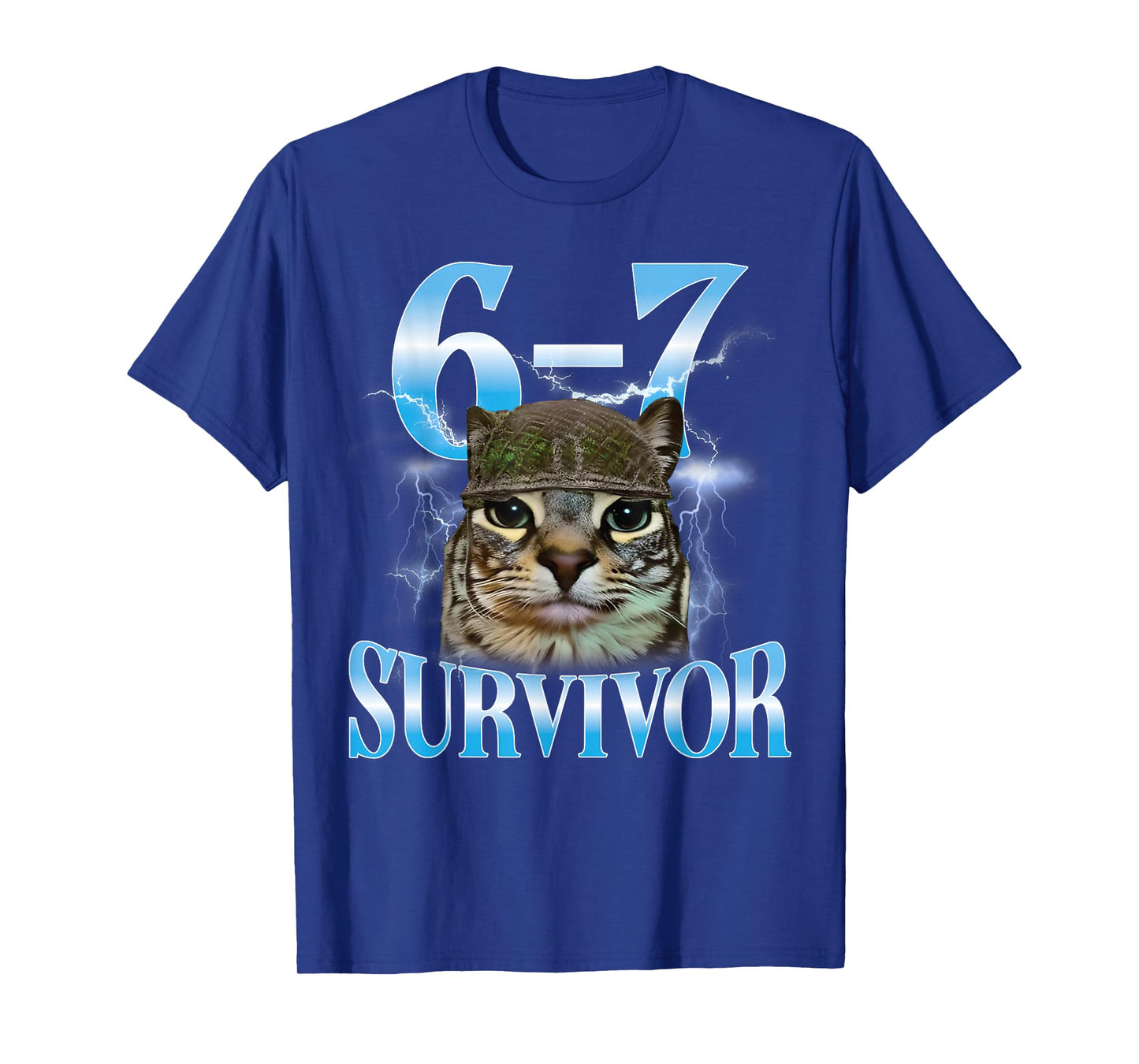 Funny Saying 67 Cats Tummy Ache Survivor Cat Meme Six Seven T-Shirt