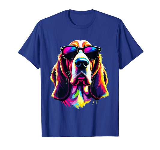 Basset Hound with Sunglasses Pop Art Funny Basset Hound T-Shirt