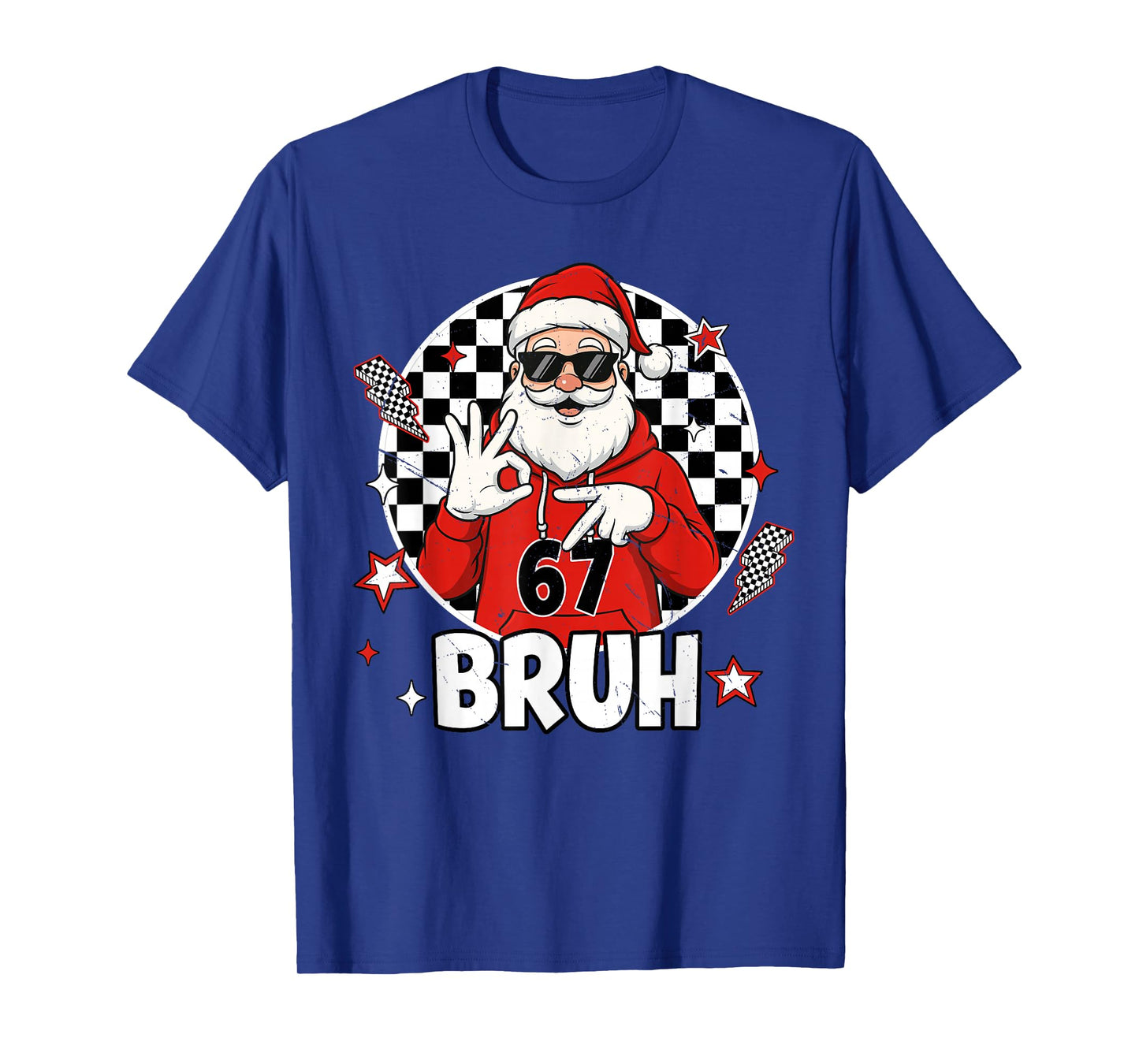 Funny 67 Meme Six Seven Christmas Bruh Santa Kids Boys Men T-Shirt