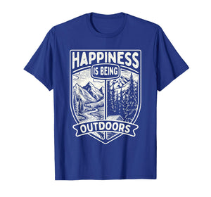 Happiness is Being Outdoors - Hiker Trekker Hiking T-Shirt