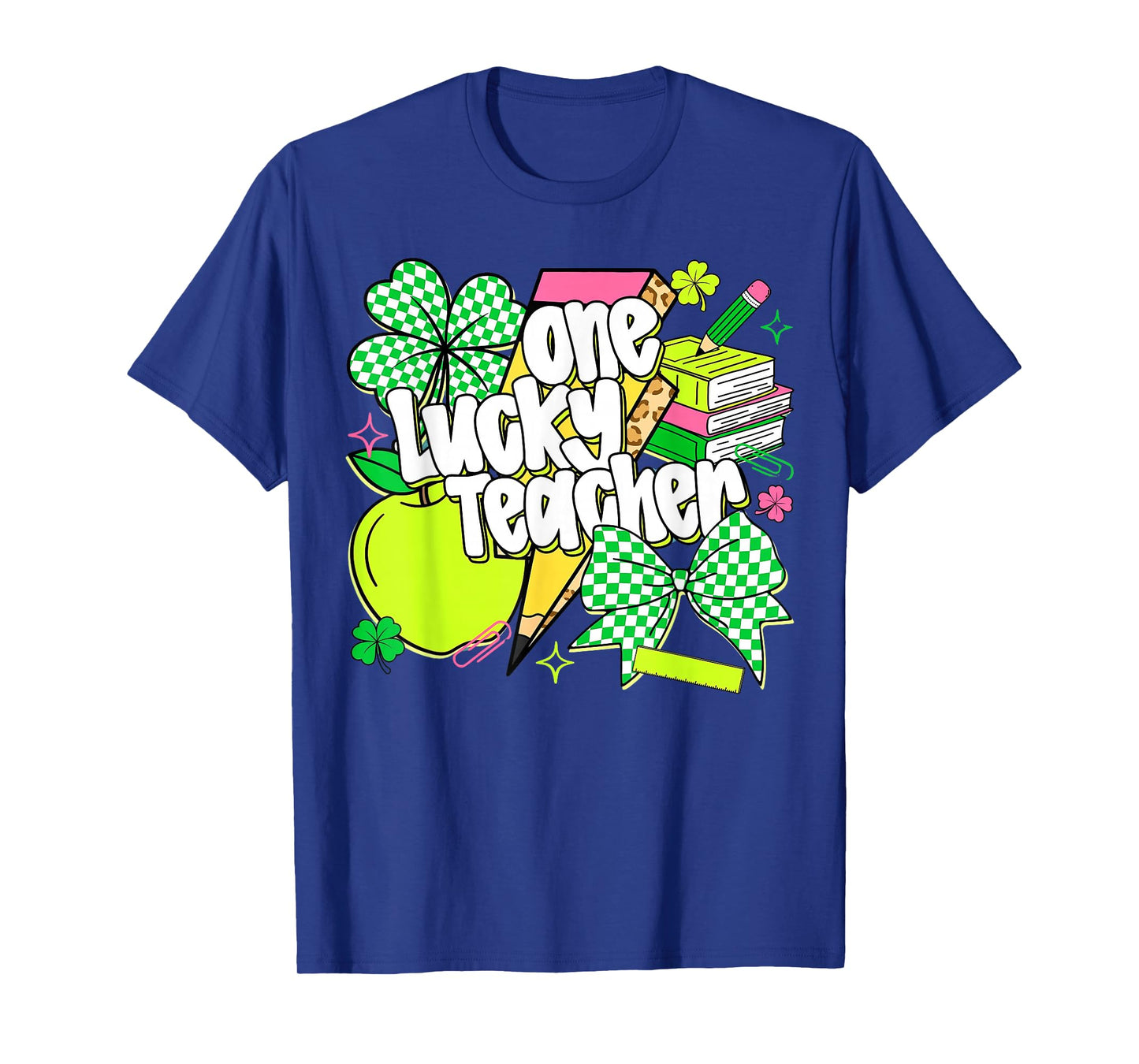 One Lucky Teacher St Patrick's Day Coquette T-Shirt