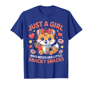 Just a Girl Who Needs Her Snacky Snacks Design T-Shirt