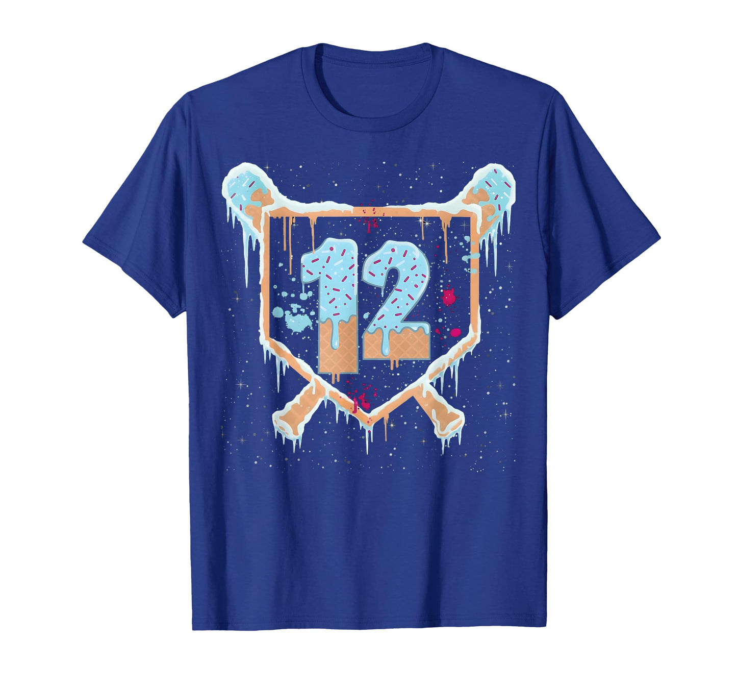 Baseball 12 Year Old Ice Cream Drip 12th Birthday Boys T-Shirt
