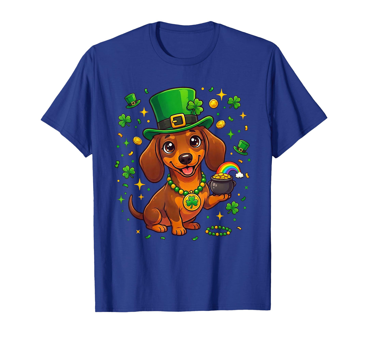 Dachshund St Patrick's Shamrock Lucky Celtic Wiener Dog T-Shirt
