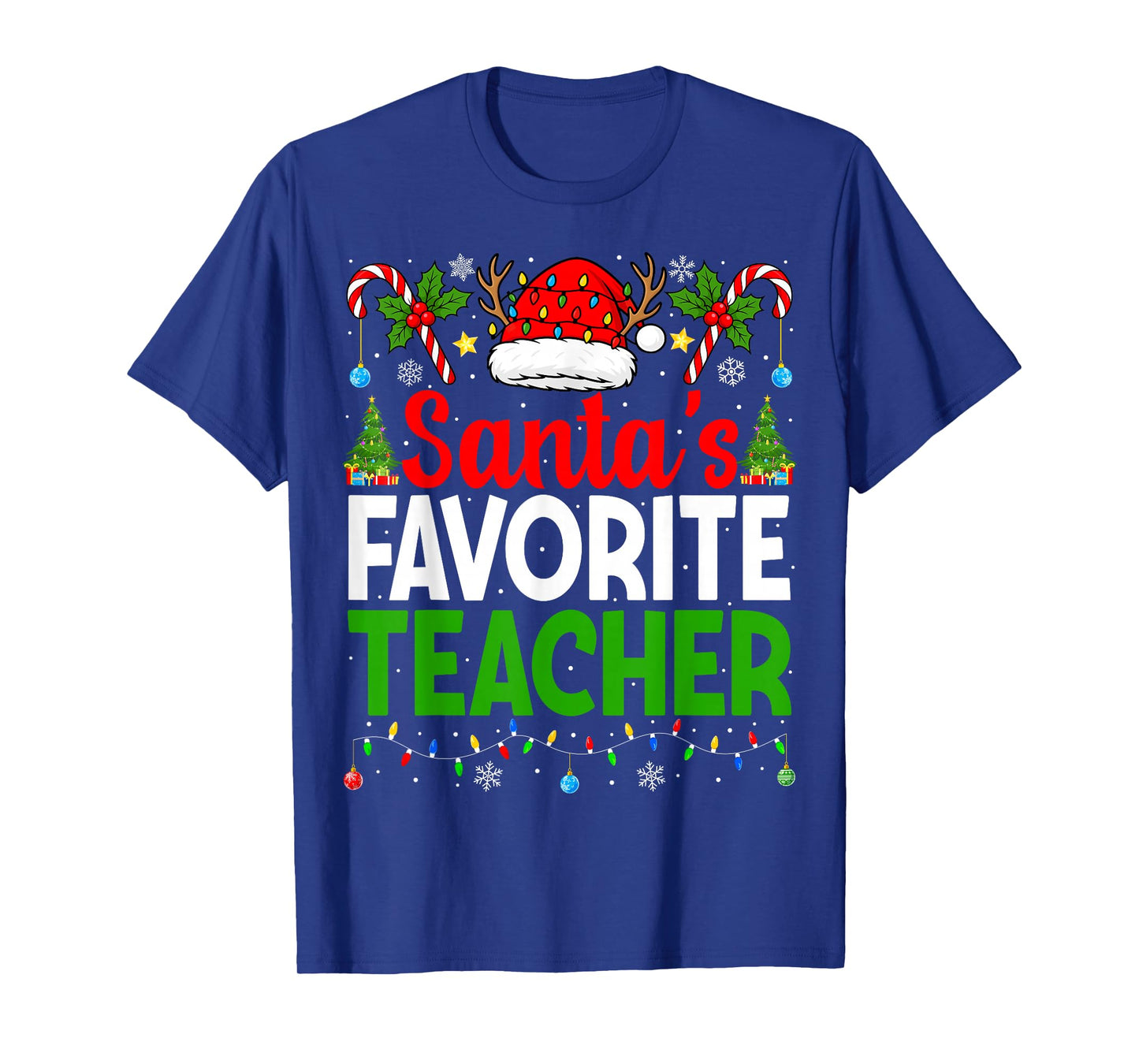 Santa's Favorite Teachers Christmas Funny Christmas Teacher T-Shirt