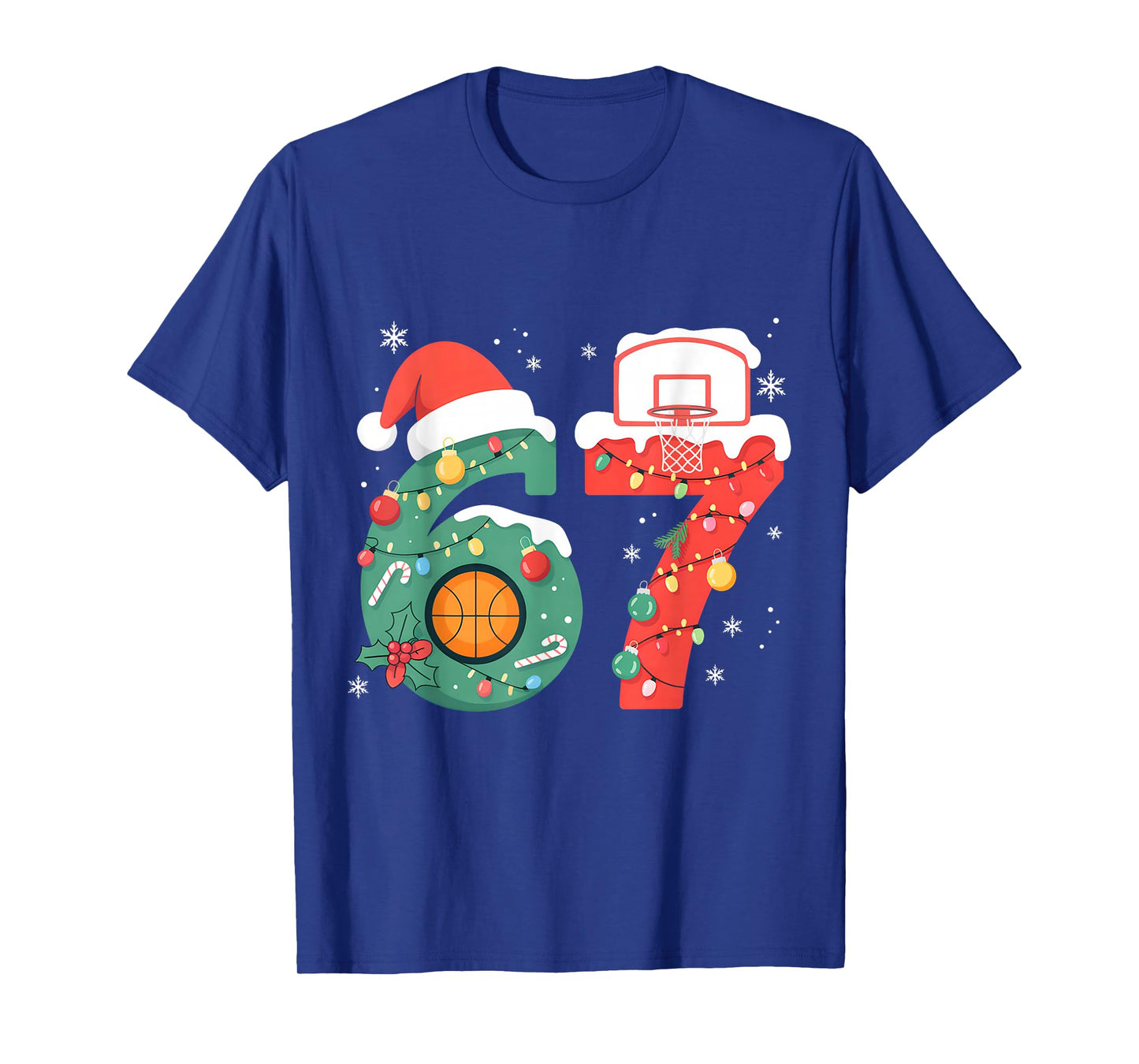 67 Christmas Basketball 6 7 Meme Boys Six Seven Christmas T-Shirt