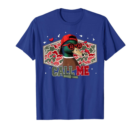 Call Me Duck Hunting Retro Valentine's Day Men Women T-Shirt