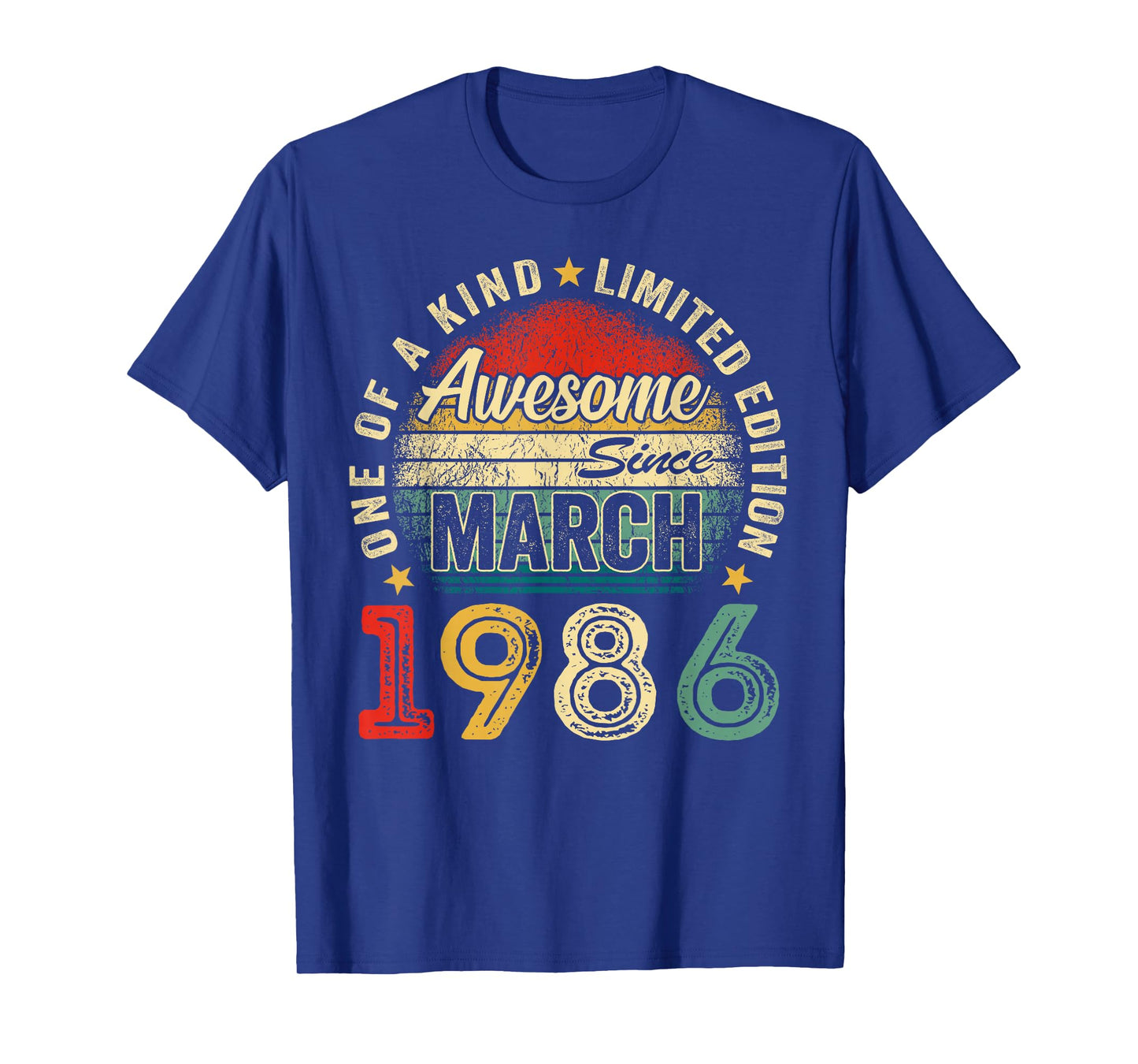 Awesome Since March 1986 Vintage Retro 40th Birthday Men Boy T-Shirt