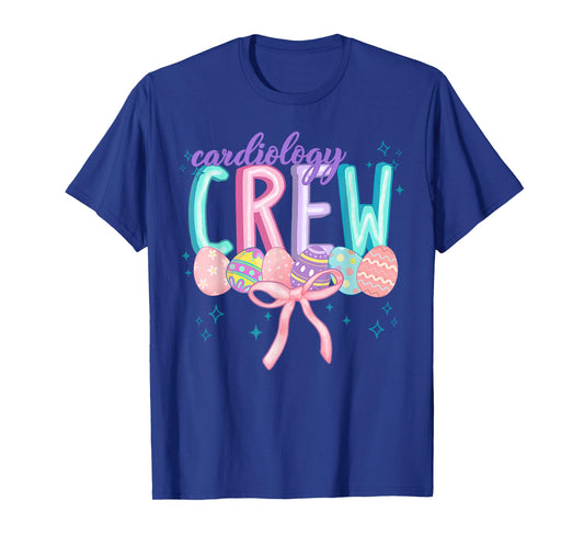 Coquette Bow Cardiology Crew Egg Bunny Easter Cardiac Nurse T-Shirt