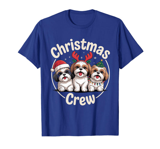 Christmas Crew Xmas Puppy Mix Dog Funny Christmas Shih Tzu T-Shirt