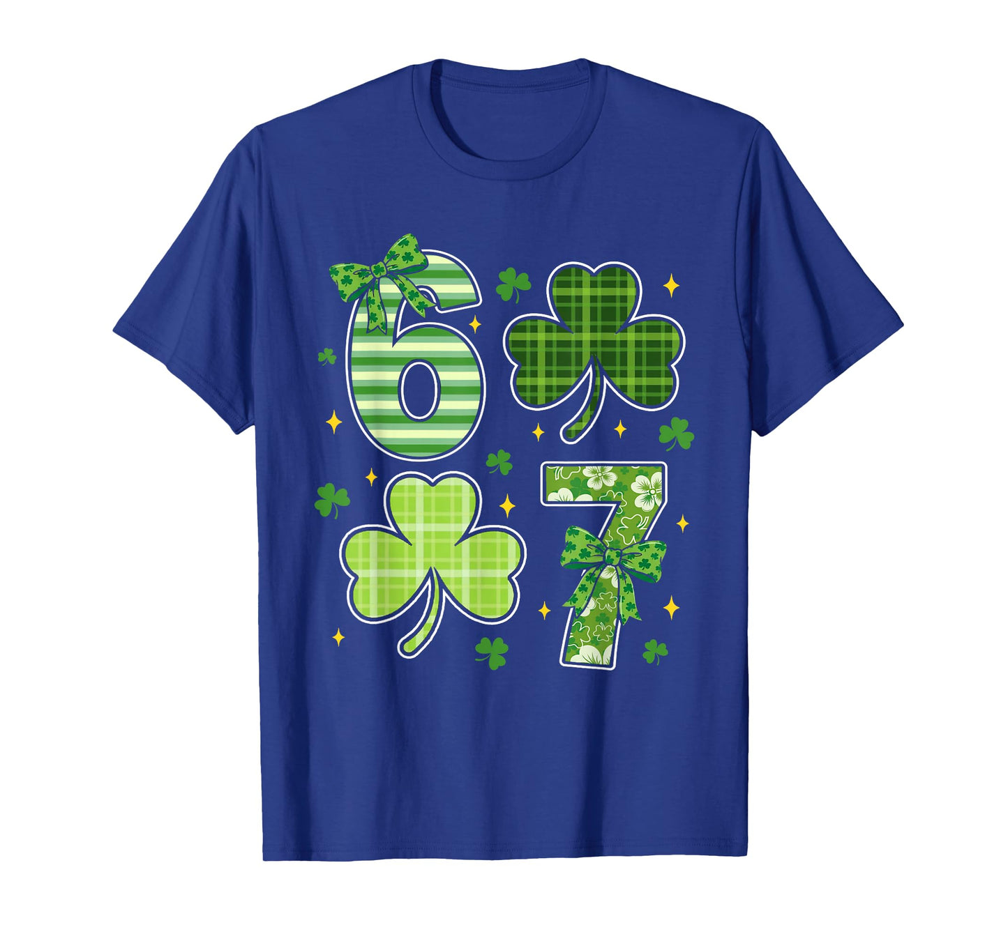 Coquette Bow Shamrock 67 St Patricks Day 6 7 Meme 67 Girls T-Shirt